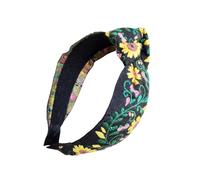 Wide Knotted Headbands With Colorful Embroidery Flower For Spring Camping And Festival Event Dressingup Day Of The Dead Headbands