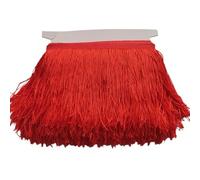 Wide Lace Fringe Trim, 1Meters 25 Colors Beautiful 20CM Long Lace Fringe Trim Polyester Tassel Trimming DIY Latin Dress Stage Clothe Accessories(Red)