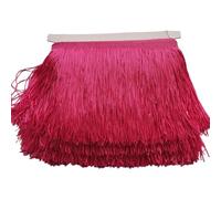 Wide Lace Fringe Trim, 1Meters 25 Colors Beautiful 20CM Long Lace Fringe Trim Polyester Tassel Trimming DIY Latin Dress Stage Clothe Accessories(Rose)