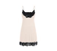 wide lace v-neck beige suspender dress S