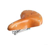 Wide Leather Bicycle Saddle 26x21cm Comfort Fit | Triple-spring for suspension, absorbs road shocks, reduces vibration, fits mountain and road bikes, smooth travel