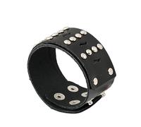Wide Leather Bracelet for Men Vintage Punk Spikes Wristband with Snap Rock Biker Wide Leather Cuff Bracelet Man Gothic Wrap Wrist Cuff Bangle Adjustable Gothic Jewelry Gifts Black
