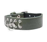 Wide Leather Bracelet Women Gothic Leather Bracelet Retro Rock Wide Wristbands Adjustable Punk Cuff Bangle with Holes Gothic Jewelry Gifts Green