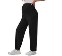 Wide Leg Baggy Sweatpants for Women Maternity Tall Workout Wide Legged Trousers Straight Leg Open Leg Open Bottom Lounge Pants with Pockets Loose 2025 Joggers Pregnancy Plus Size Black
