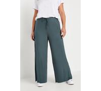 Wide Leg Cargo Trousers Yours Blue 22-24