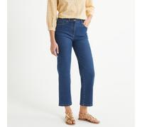 Wide Leg Cropped Jeans Stonewashed Blue