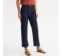 Wide Leg Cropped Jeans Untreated Blue