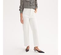 Wide Leg Cropped Jeans White Denim