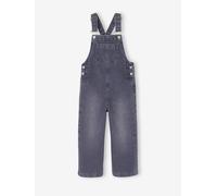 Wide-Leg Denim Dungarees for Girls black denim