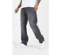 Wide Leg Denim Jeans With Side Hem Split Detail Brave Soul Charcoal 34R
