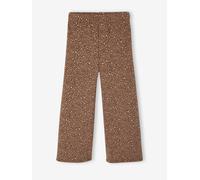 Wide-Leg Fleece Leggings for Girls printed brown