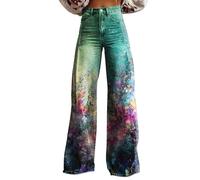 Wide Leg Jeans for Women UK Ladies Baggy Bootcut Denim Pants Loose Casual Y2K Streetwear Plus Size High Waisted Trousers Prime Deals of The Day Today Only