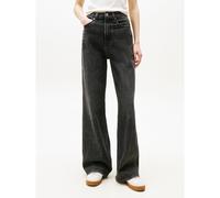Wide Leg Jeans with High Waist Black Denim