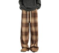 Wide Leg Joggers For Men Uk,Casual Plaid Trousers Classic Fit Comfortable Flat Front Long Pants With Pockets Versatile For Business And Daily Wear Soft Textured Fabric Durable Stitching Modern Style