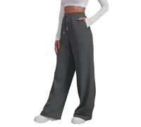 Wide Leg Joggers for Women UK,Women's Sweatpants Basic Plain Tracksuit Jogging Bottoms Casual Drawstring Yoga Jogger Pants Loose Fit Straight Leg Open Hem Stadium Pant with Pocket