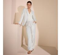 Wide Leg Linen Blend Trousers lands end Ivory 14