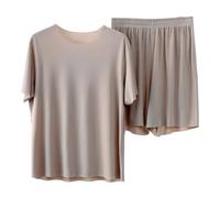 Wide Leg Loungewear Sets for Women UK - Women's Pyjama Sets Short Sleeve - Summer Pajamas Casual Loose NightwearSets Tracksuit New Nightgowns Petite PyjamaSets Ladies Lounge Suits (Coffee-A, XXXL)