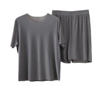 Wide Leg Loungewear Sets For Women Uk - Women'S Pyjama Sets Short Sleeve - Summer Pajamas Casual Loose NightwearSets Tracksuit New Nightgowns Petite PyjamaSets Ladies Lounge Suits (Dark Gray-A, XXXXL)