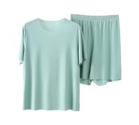 Wide Leg Loungewear Sets for Women UK - Women's Pyjama Sets Short Sleeve - Summer Pajamas Casual Loose NightwearSets Tracksuit New Nightgowns Petite PyjamaSets Ladies Lounge Suits (Green-A, XL)
