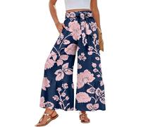 Wide Leg Pants Women Palazzo Women Lounge Pants Drawstring Waist Lightweight Trousers Solid Color Adjustable Drawstring with Pocket Music Festival Spring Navy XL