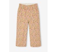 Wide-leg paperbag leopard print trousers for girls multicoloured