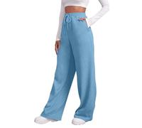 Wide Leg Sweatpants for Women UK Fleece Joggers Pants Casual Plain Tracksuit Bottoms High Waisted Elastic Stretch Yoga Pants with Pockets Drawstring Guard Pants Casual Pants Joggers