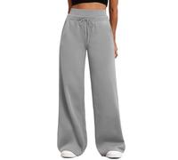 Wide Leg Sweatpants High Waist Baggy Pants for Women - Double Waist Drawstring Elastic Pants with Pockets Casual Lounge Bottoms Gym Pant Streetwear Travel Trousers