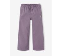 Wide-leg trousers for girls purple clover
