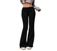 Wide Leg Trousers for Women Stretch Flared Leggings Activewear Trousers Yoga Pants Casual Bootcut Yoga Pants for Workout Dance Sports (Black, S)