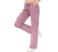 Wide Leg Trousers for Women UK Cargo for Drawstring High Waisted Hiking Cropped Pants with Pockets Summer Travel Petite Short