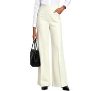 Wide Leg Trousers For Women Uk Women's Clothing Stretch Flared Office Work Trousers With Pockets High Elastic Waist Palazzo Yoga Lounge Summer Pants Smarts Casual Work Pants Business Casual Plus Size