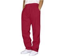 Wide Leg Trousers Men UK Men's Joggers Short Leg Mens Joggers Bottoms Open Hem Golf Trousers for Men Straight Men's Cargo Track Pants Mens jd Sports Male Red
