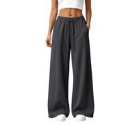 Wide Leg Trousers Trousers for Women UK Trendy Baggy Oversized Sweatpants | Elastic High Waist Sweat Pants Quick Dry Drawstring Athletic Bottoms Loose Straight Leg Jogging for Office Travel Daily Wear