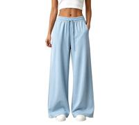 Wide Leg Trousers Trousers for Women UK Trendy Baggy Oversized Sweatpants | Elastic High Waist Sweat Pants Quick Dry Drawstring Athletic Bottoms Loose Straight Leg Jogging for Office Travel Daily Wear
