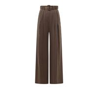 Wide Leg Trousers with Front Pleats - female - Zimmermann - Wide Trousers - Brown - M - Trousers M