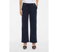 Wide Leg Trousers with Gold Buttons Navy Blue