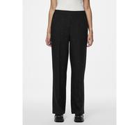 Wide Leg Trousers with High Waist and Diamanté Detailing Black