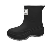 Wide Leg Wellies Ladies Waterproof Boots Gardening Shoes Women All Purpose Boots for Women Rain Shoes Comfortable Rubber for Outdoor Walking Gardening Casual Wear with Slip Sole Rain Tennis Black