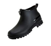 Wide Leg Wellies Waterproof Womens Boots Ladies Garden Shoes Western Boots 10 Short Rain for Womens Ankle Rainboot Garden Boot Ladies Rubber Outside Work with Comfort Cute Rain for Teen Girls Black