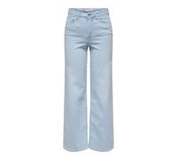 ONLY Women's Onlmadison Blush Hw Wide DNM Cro495 Noos, Light Blue Bleached Denim, S / 32L