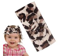 Wide Leopard Hair Accessories For Babies - Adorable Stretchy Headband With Bow, Soft Comfortable Fabric, Trendy Animal Print Design | For Baby Girls 0-2 Years Old Daily Wear Photography Birthd