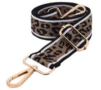 Wide Leopard Purse Strap Replacement - Wide Adjustable Crossbody Shoulder Belt Handbag Strap with Gold Metal Buckle