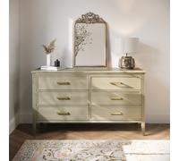 Wide Light Wood 6 Drawer Chest of Drawers - Delilah
