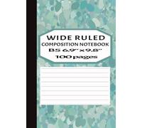 Wide Lined B5 Composition Notebook Green: Marble Cover Notepad Lined Cute Journal Notebook for School Supplies, Ideal for taking notes, writing essays, thesis