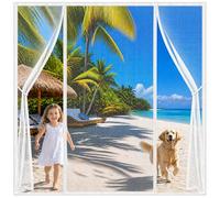 Wide Magnetic Screen Door Side Entry White 270x250cm Perfect Balance Between Strong Protection and Natural air Circulation for Pets that Love to roam in and Out of the Garden