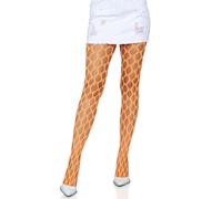 Wide Mesh Tights Women Leg Avenue Jumbo Pothole Orange TU