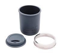Wide Mouth 16oz Pint Silicone Sleeve with Matching Silicone Drinking Lid and Stainless Steel Band for Mason Jars (Charcoal Gray)