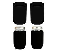 Wide Mouth Canning Jar Sleeve - 4 Pieces Insulated Sleeve, Light Blocking Regular Mouth Jar Protector, Neoprene | Container Wrap Thermal Darkness Sprouting Jacket Canister Gardening for Hydropon