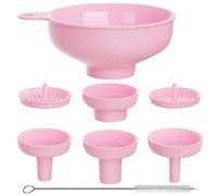Wide Mouth Kitchen Funnel, Pisol Food Grade Plastic Cooking Canning Funnel with 4 Sizes Spouts for Filling Wide and Regular Mason Jars, Spray Dropper Oil Bottle Jug Spices Shampoo Powder Oats Sauce