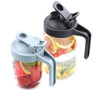 Wide Mouth Mason Jar Lids With Pour Spout And Handle Airtight Leak-proof With Flip Cap Turns Your Mason Jar into Pitcher (Jar Not Included)